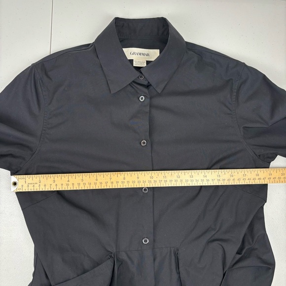 Grammar NYC The Conjunction Shirt Button Down Black Tie Front Women’s 10 - Picture 8 of 8
